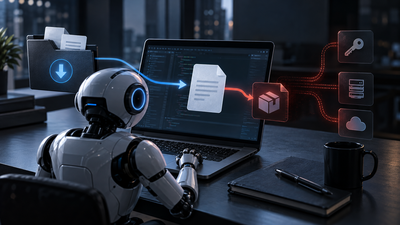 Editorial illustration for AI coding agents can mistake downloaded files for trusted orders