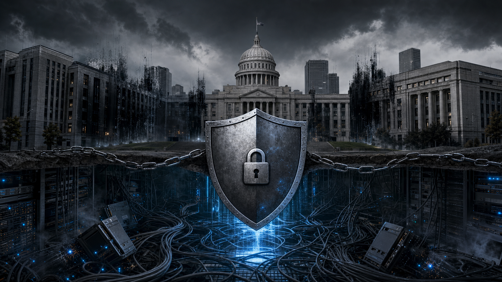 Editorial illustration for Government services go dark as attacks spread across PHP servers