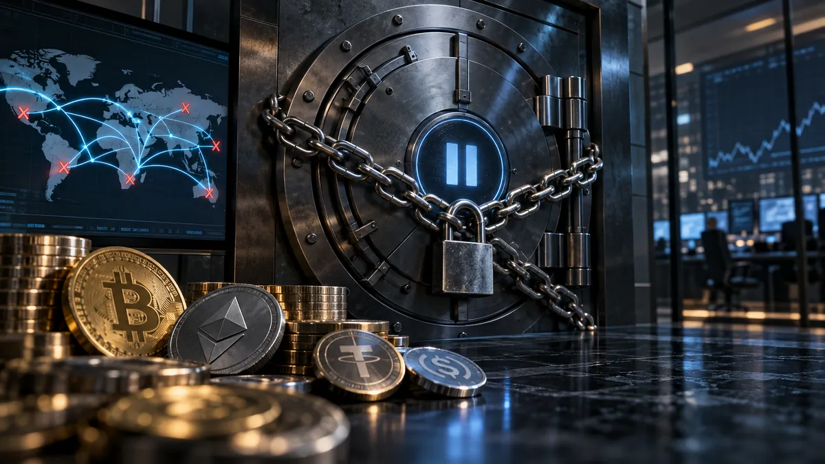 Editorial illustration for Binance freezes withdrawals as suspected crypto theft reaches billions